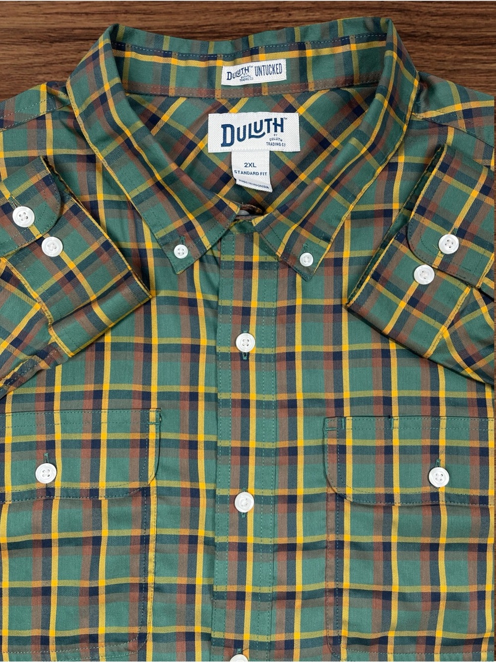 Duluth Untucked Multi-Color Plaid Long Sleeve Button Down. Size 2XL Standard Fit